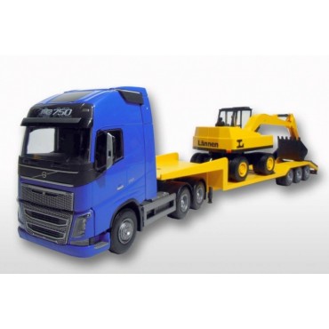 Emek Volvo FH (New) met 3-As Dieplader en Shovel - Blauw