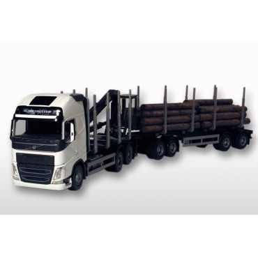 Emek Volvo FH16 (New) 3-As Houttransporter met 4-As Houttransporttrailer - Wit - EM71302 Emek Volvo FH16 (New) 3-As Houttransporter met 4-As Houttransporttrailer - Wit - EM71302