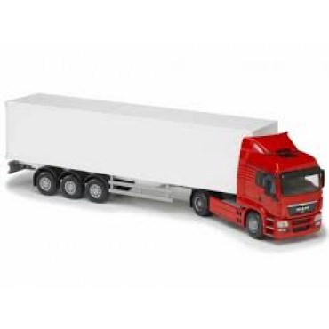 Emek MAN TG-S Box Van Semitrailer Red/White
